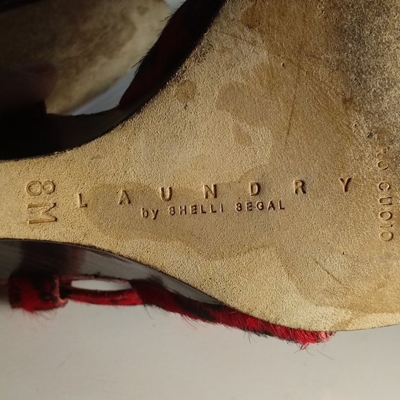 Laundry Red Leapord Wedge Heels - Picture 6 of 8
